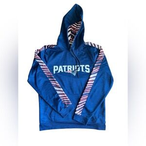 NFL NEW ENGLAND PATRIOTS ZUBAZ MEN'S PULLOVER HOODIE WITH ZEBRA ACCENTS Size M